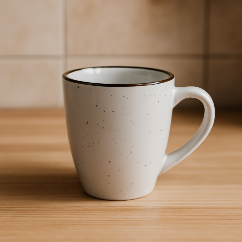 Set vesela 17 piese, pentru 4 persoane, Ceramica, design modern, culoare Alb cu margine argintie [4]