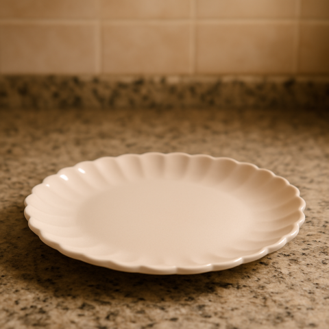 Set vesela 18 piese, pentru 6 persoane, Ceramica, design modern, forma petale, culoare Roz prafuit [2]