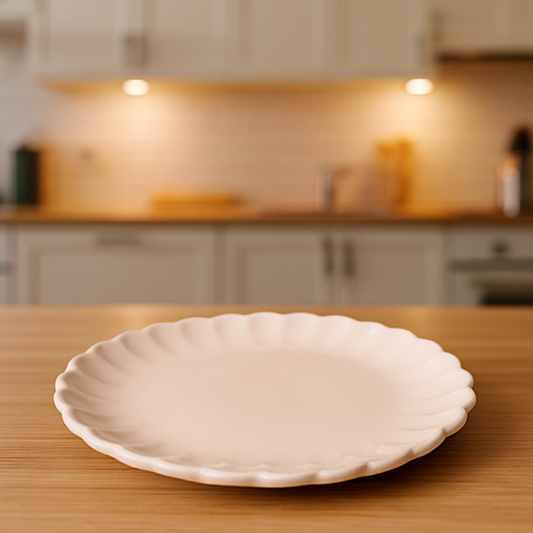 Set vesela 18 piese, pentru 6 persoane, Ceramica, design modern, forma petale, culoare Roz prafuit [4]