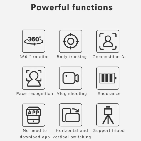 Stabilizator de imagine cu urmărire automată a feței și rotație 360° [6]