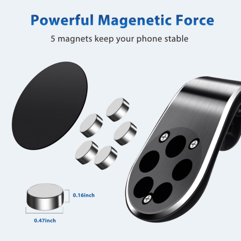 Suport auto magnetic pentru telefon, cu prindere în grilă [1]