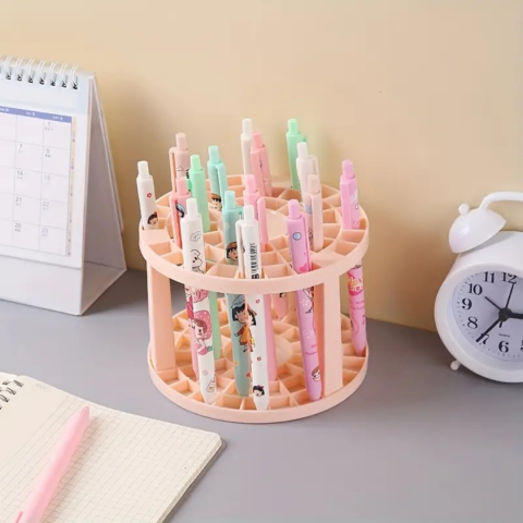 Suport de 49 pensule cosmetice, Roz [6]