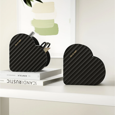 Suport pensule machiaj inimă, Negru [2]