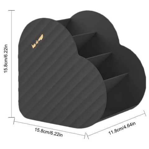 Suport pensule machiaj inimă, Negru [4]