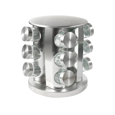 Depozitare și Organizare - Suport pentru Condimente, cu 3 Nivele și Rotire 360°