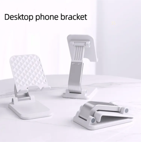 Suport Reglabil pentru Telefon si Tableta din ABS - Pliabil si Compact, Alb [3]