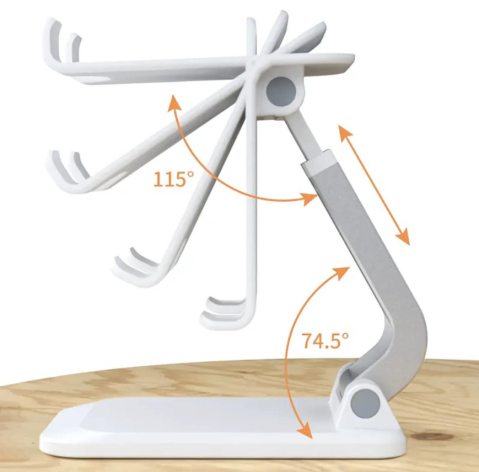 Suport Reglabil pentru Telefon si Tableta din ABS - Pliabil si Compact, Negru [4]
