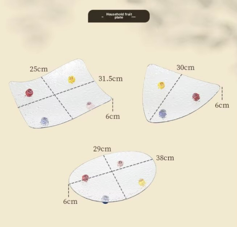 Tava servire din plastic, model texturat, forma oval, Transparent, 30 x 6 cm [2]