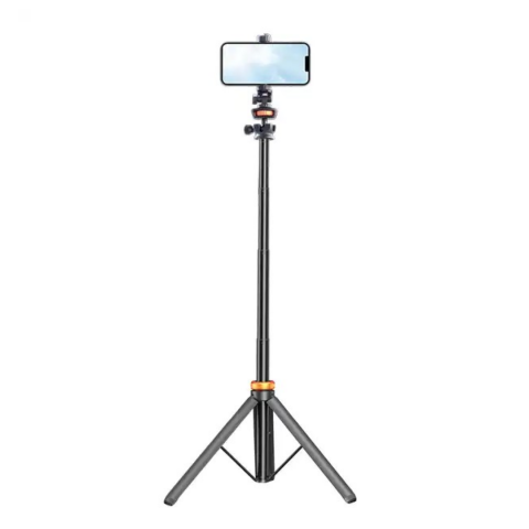 Trepied foto 2 în 1 pentru telefon, cameră și GoPro, telescopic cu telecomandă și husă, culoare negru [1]