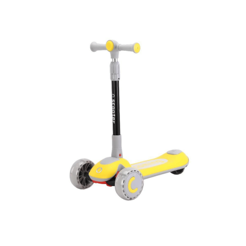 La Plimbare - Trotinetă cu scaun, roți cu leduri și ghidon reglabil pe înălțime, galben