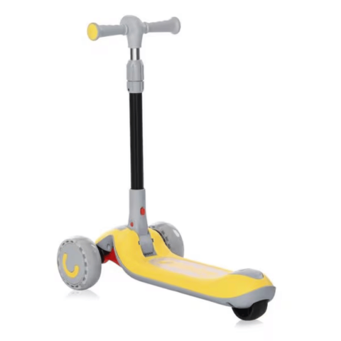 Trotinetă cu scaun, roți cu leduri și ghidon reglabil pe înălțime, galben [6]