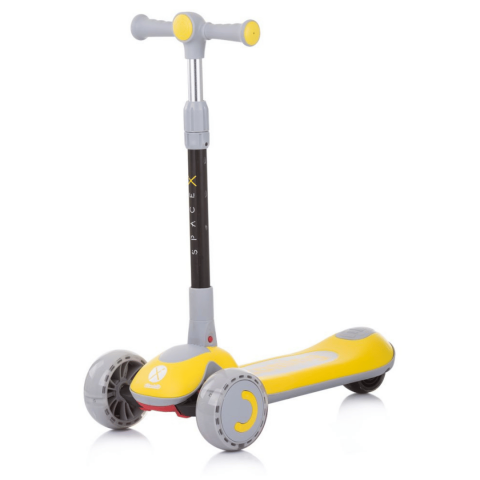Trotinetă cu scaun, roți cu leduri și ghidon reglabil pe înălțime, galben [2]