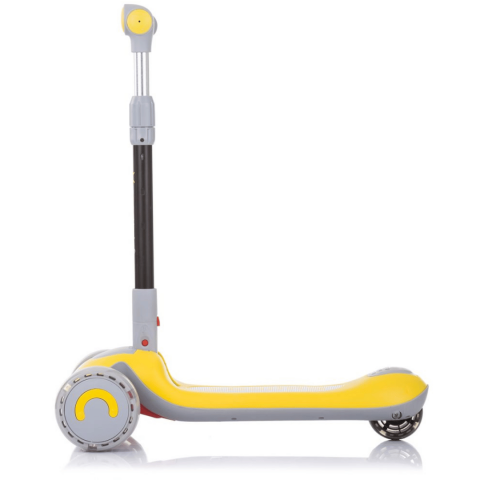 Trotinetă cu scaun, roți cu leduri și ghidon reglabil pe înălțime, galben [1]