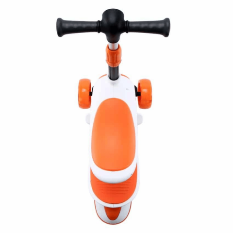 Trotinetă cu scaun, roți cu leduri și ghidon reglabil pe înălțime, portocaliu [5]