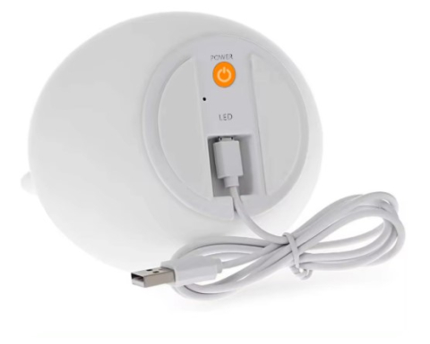 Veioza din silicon, model iepuras, LED, Alb/Bleu [4]