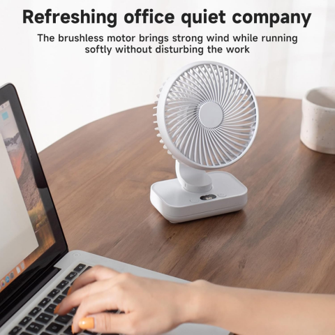 Ventilator portabil pentru birou, silențios, 4 viteze, Alb [1]