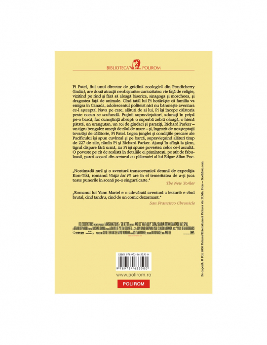 Viaţa lui Pi, de Yann Martel [2]