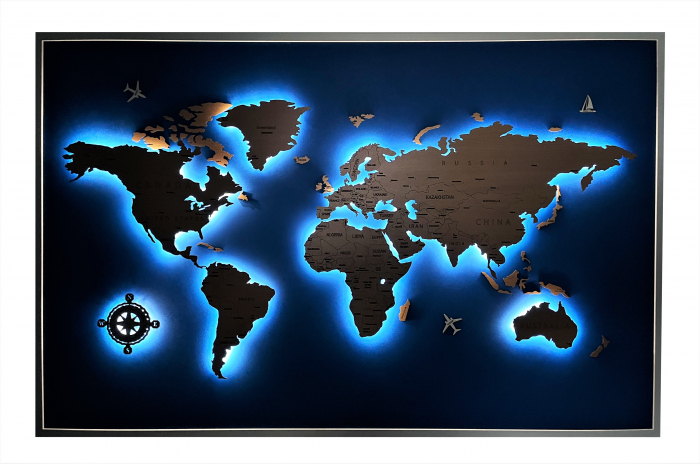Tablou Harta Lumii cu LED [1]