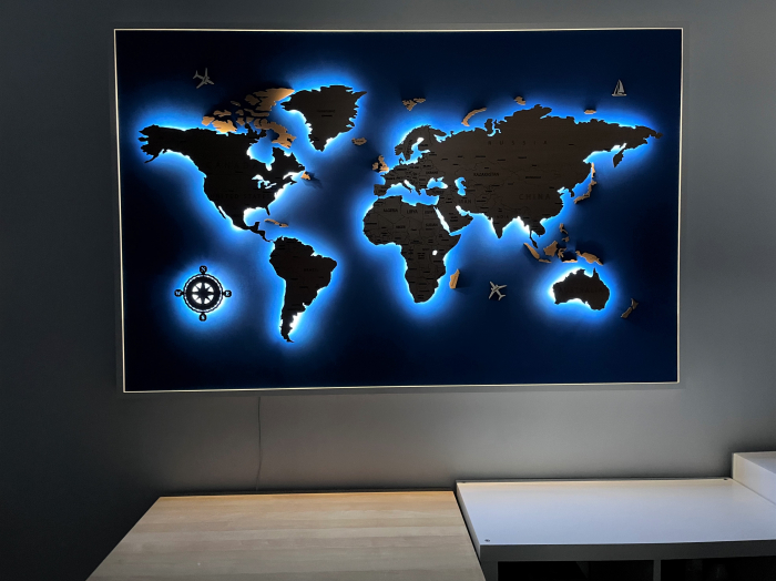 Tablou Harta Lumii cu LED [10]