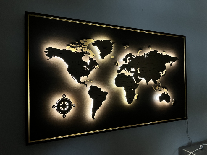 Tablou Harta Lumii cu LED [3]