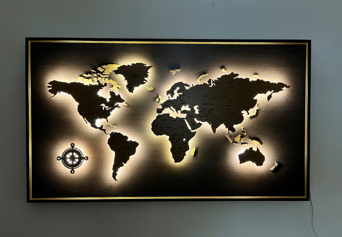 Tablou Harta Lumii cu LED [6]