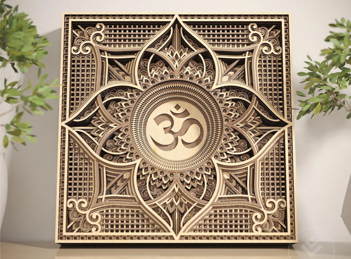 Tablou Mandala personalizabil din lemn multistrat [6]