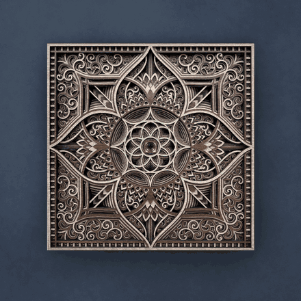 Tablou 3D din lemn Lotus Aurora, decor perete living, cadou casa noua [9]