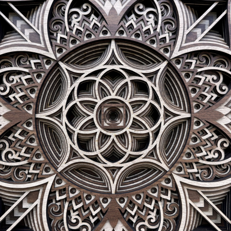 Tablou 3D din lemn Lotus Aurora, decor perete living, cadou casa noua [1]