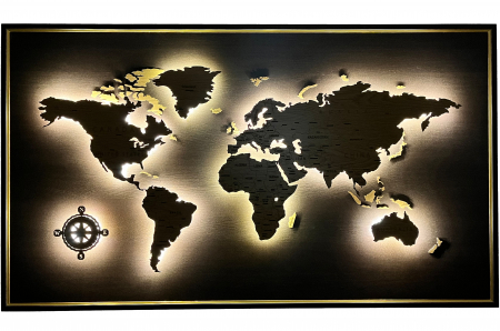 Tablou Harta Lumii cu LED [0]