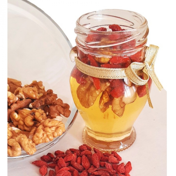 Borcanas tip amfora cu miere si goji, 140 grame, Show Bazzz [2]