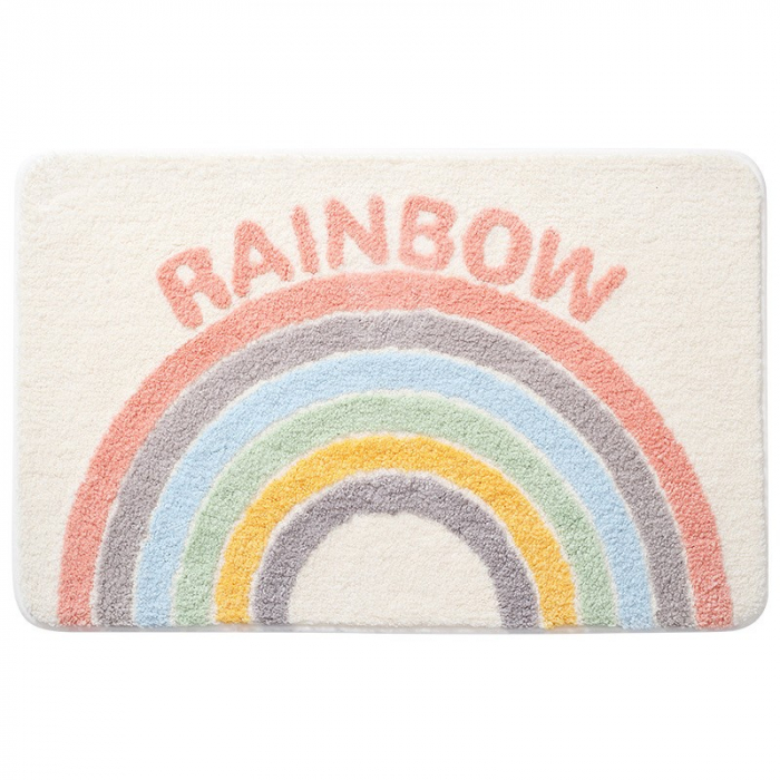 Covoras de baie, mediu, absorbant, antiderapant, mode curcubeu, 50x80 cm, Multicolor [1]