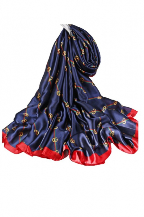 Esarfa dama, tip sal , mare, multicolora, bleumarine cu diverse forme, 90x180 cm [1]