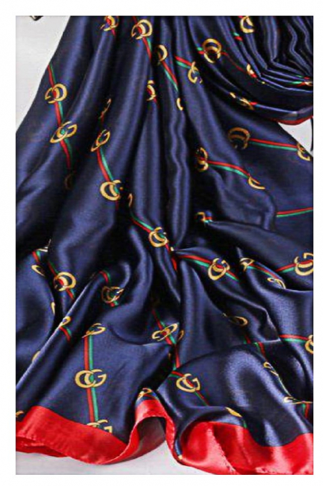 Esarfa dama, tip sal , mare, multicolora, bleumarine cu diverse forme, 90x180 cm [4]