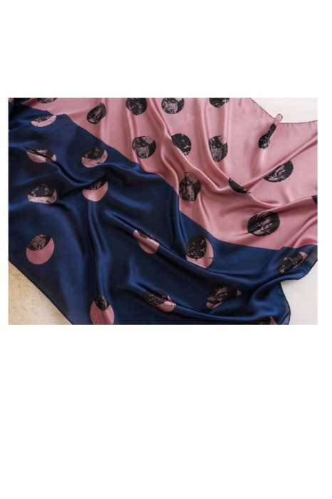 Esarfa dama, tip sal , mare, multicolora, bleumarine si roz, 90x180 cm [4]