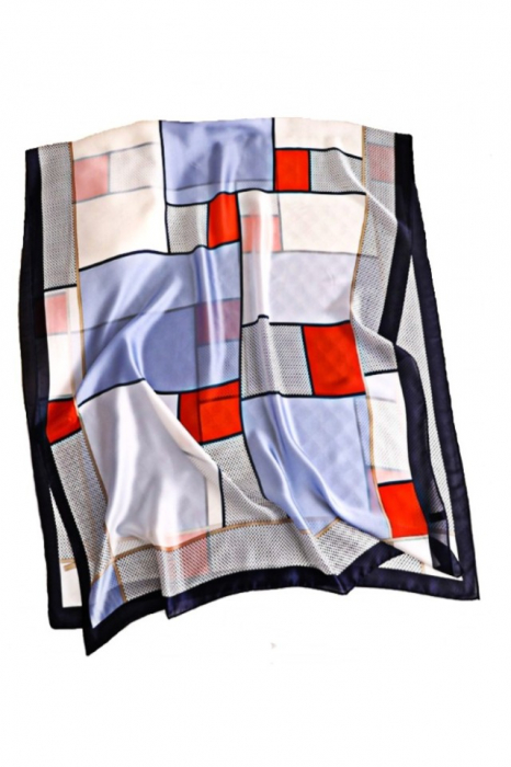 Esarfa dama, tip sal , mare, multicolora, cu forme geometrice, 90x180 cm [1]