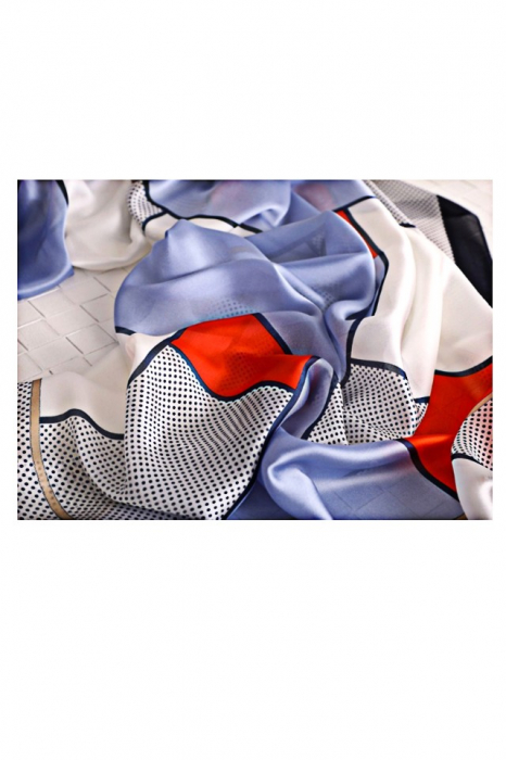 Esarfa dama, tip sal , mare, multicolora, cu forme geometrice, 90x180 cm [3]