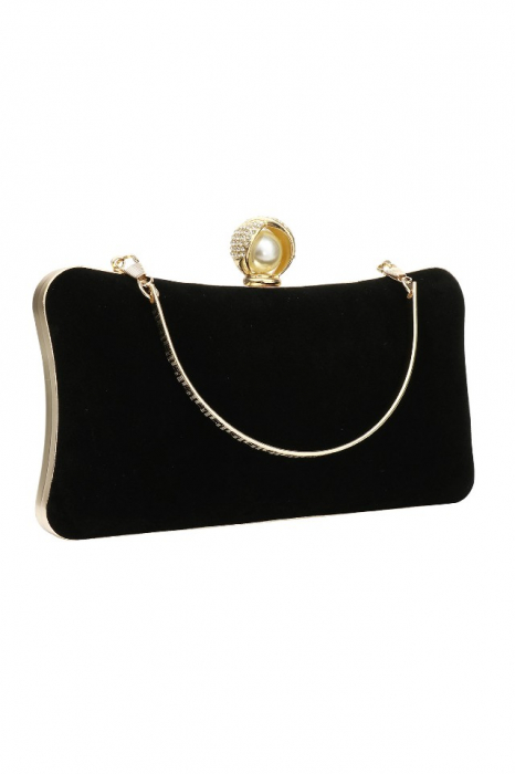 Gentuta mica dama, eleganta, neagra, clutch, 200x120x60mm [2]