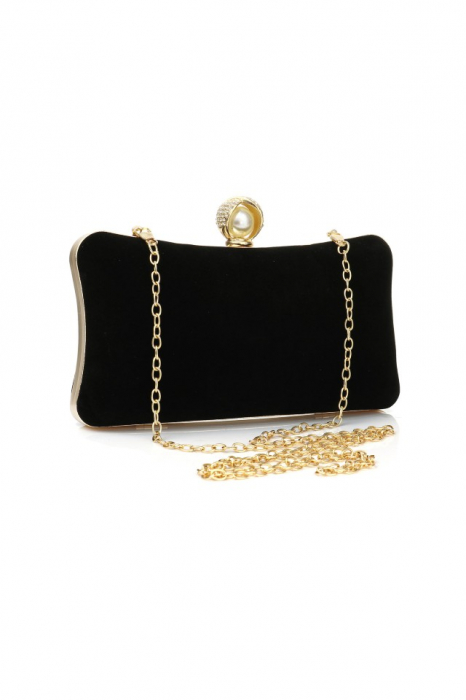 Gentuta mica dama, eleganta, neagra, clutch, 200x120x60mm [3]