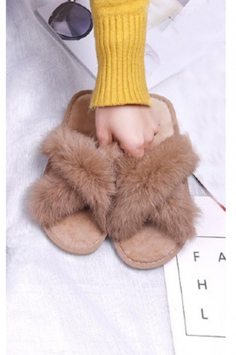 Papuci dama , cu blanita maro deschis, marime 40 [4]