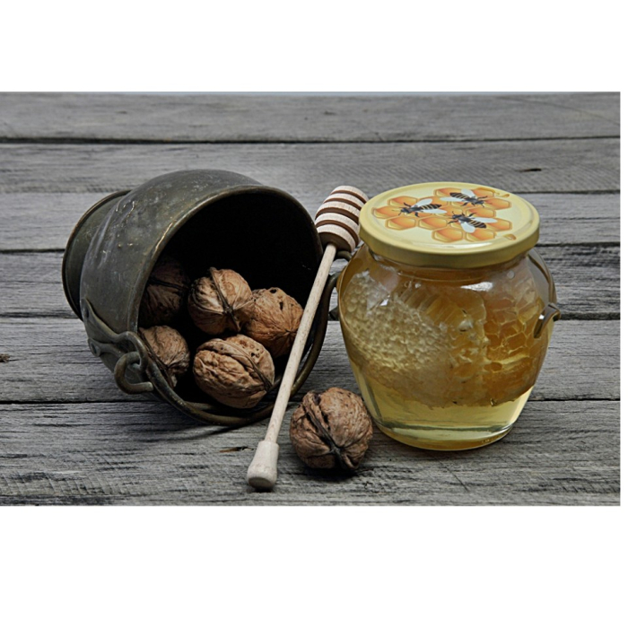 Pachet Apicol 1 borcan faguri miere salcam,1 borcan amfora miere salcam, 1 borcanel polen poliflor, Produs Apicol Autentic si Pur Direct din Stup, Boutique Deluxe [2]