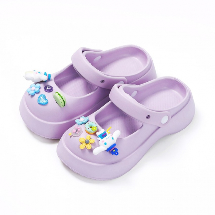 Papuci dama plastic cu aplicatii haioase si colorate, talpa inalta si antialunecare, 37 EU, Mov [1]