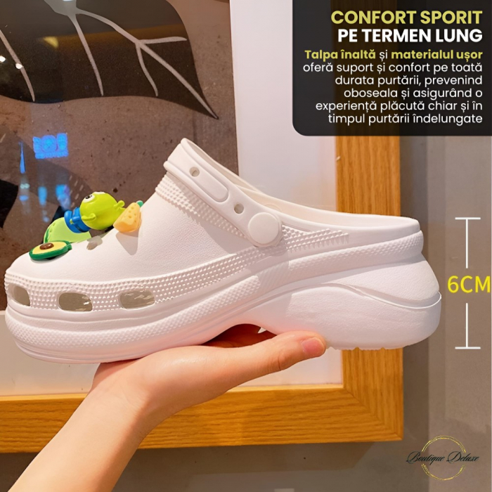 Papuci din Spumă cu Aplicații Haioase - Boutique Deluxe | Talpă Înaltă, Antialunecare, Ultra Confortabili [6]