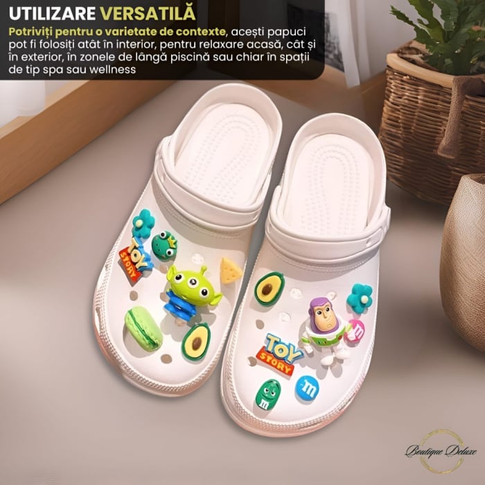 Papuci din Spumă cu Aplicații Haioase - Boutique Deluxe | Talpă Înaltă, Antialunecare, Ultra Confortabili [5]