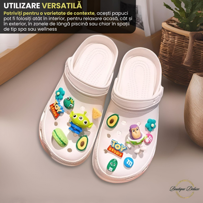 Papuci din Spumă cu Aplicații Haioase - Boutique Deluxe | Talpă Înaltă, Antialunecare, Ultra Confortabili [5]