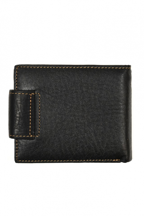 Portofel barbat, elegant, negru, piele ecologica premium, 110x90x20mm [4]