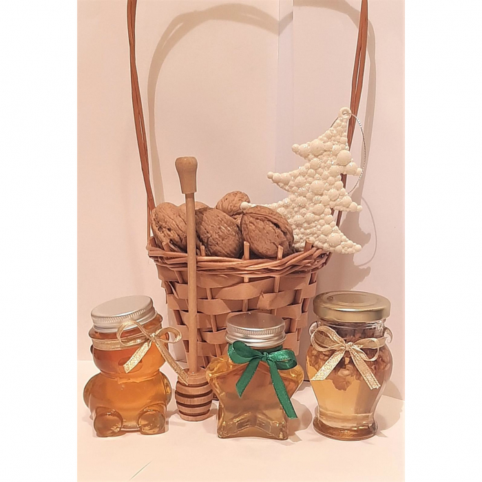 Set 1 borcanel amfora miere cu nuca, 1 borcanel miere salcam, 1 borcanel tip ursulet cu miere poliflora, 365 g, Show Bazzz [4]