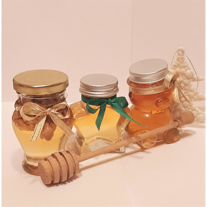 Set 1 borcanel amfora miere cu nuca, 1 borcanel miere salcam, 1 borcanel tip ursulet cu miere poliflora, 365 g, Show Bazzz [2]