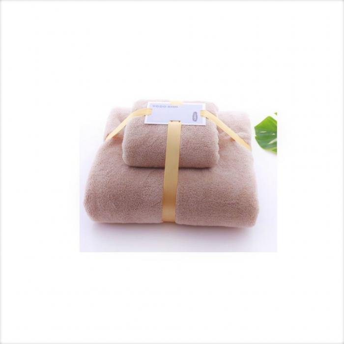 Set 2 prosoape baie tip cocolino crem, 70x140 cm, 35x75 cm [5]