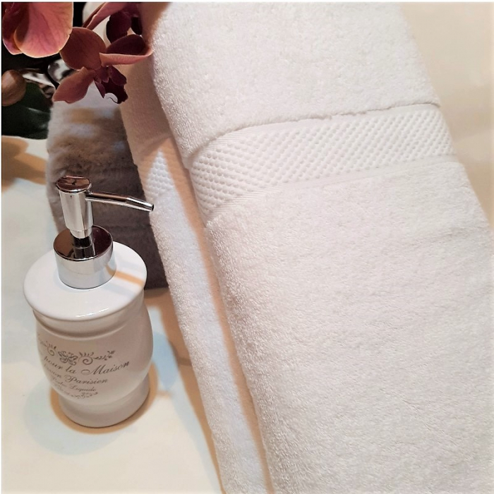 Set 2 prosoape de baie, bumbac 100%, 70x140 cm, 450 gr/mp, alb [3]