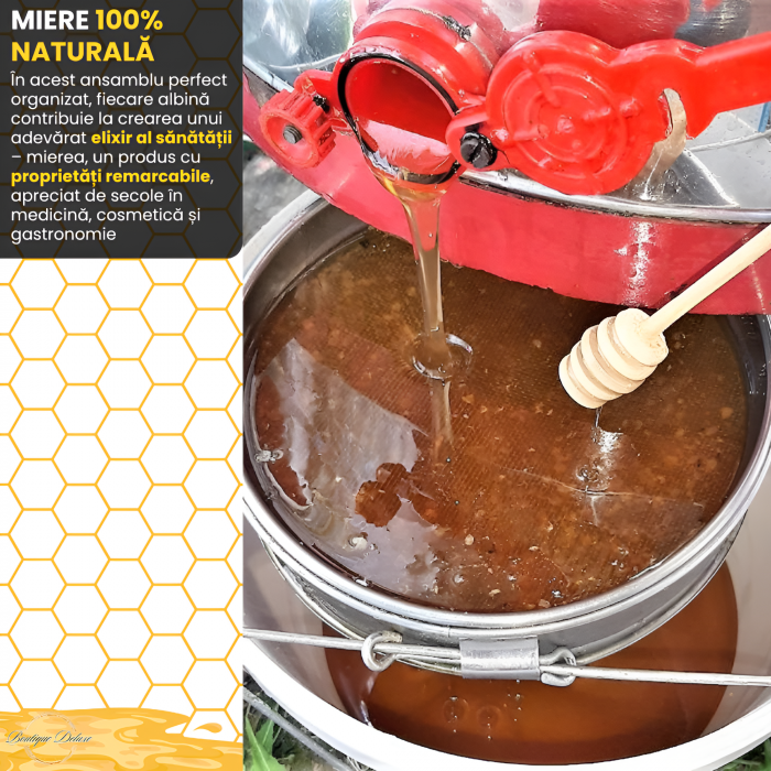 Set 3 Borcane Miere Naturala, 2250 Grame, Salcam, Tei, Poliflora, Bat Miere Spiralat, Borcanel Cu Capaceala, Cadou Perfect Santos, Produs Apicol Autentic si Pur Direct din Stup, Boutique Deluxe [6]